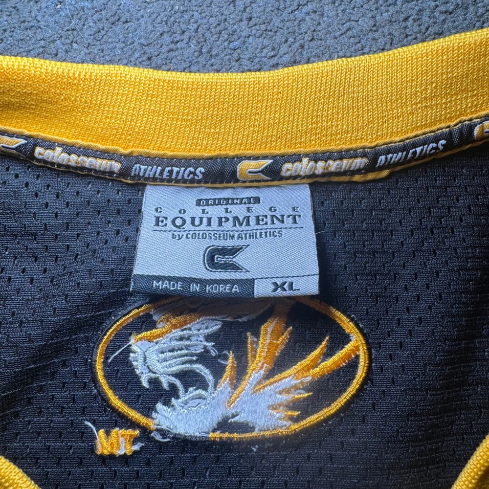 Colosseum Mizzou Tigers Basketball Jersey Mens XL Black Gold Missouri 3 Mesh - Picture 3 of 8